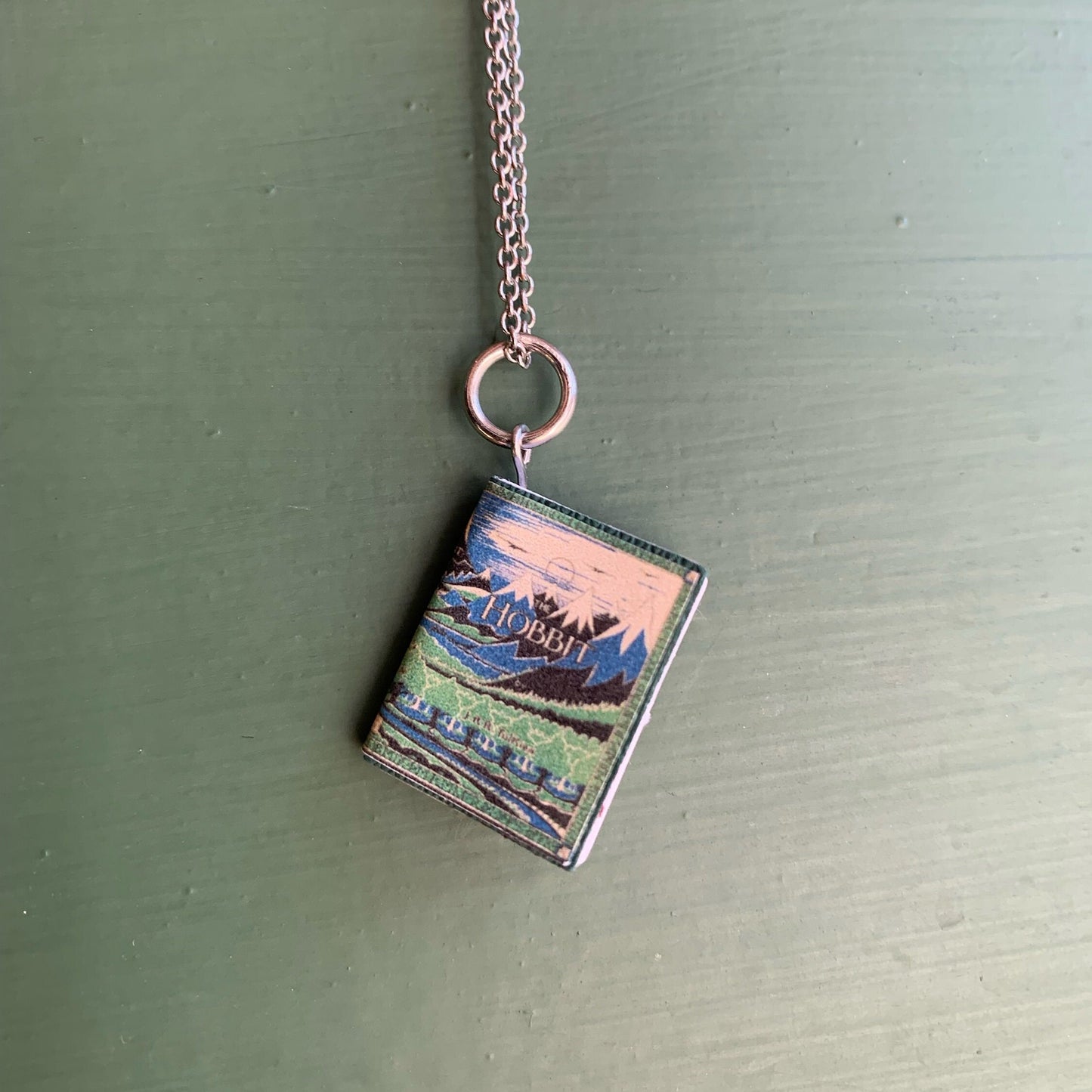book pendant on necklace chain