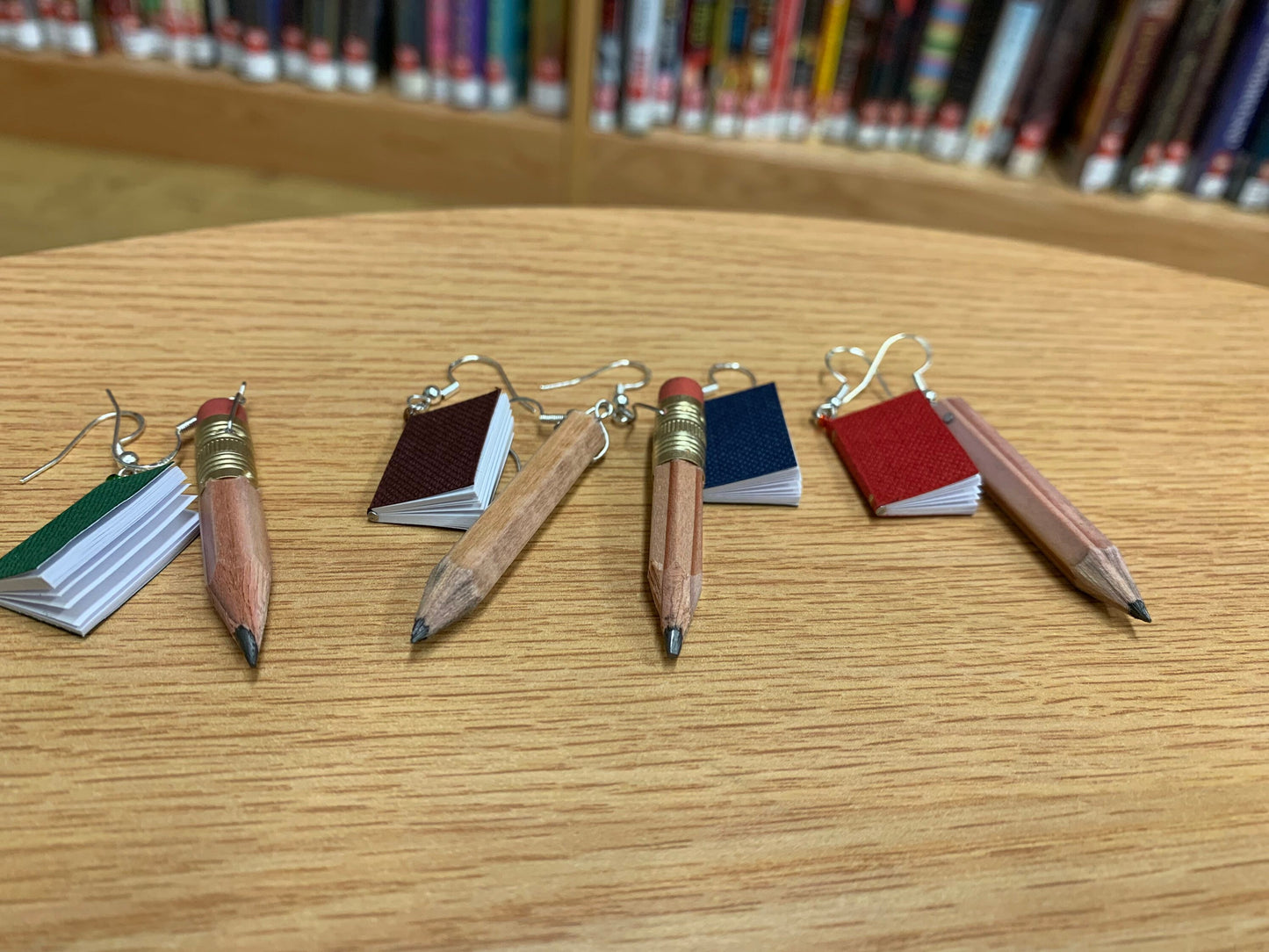 Mini Book and Pencil Earrings
